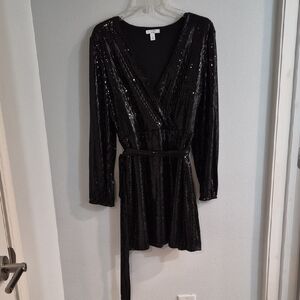 Very Flattering Black Sequin Dress